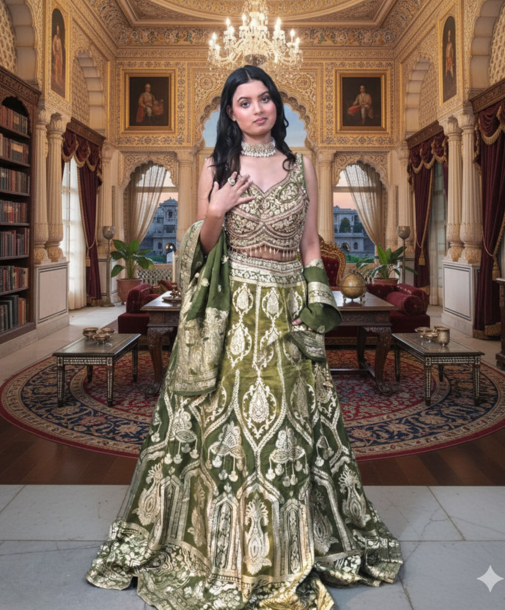 The Emerald Heritage Lehenga