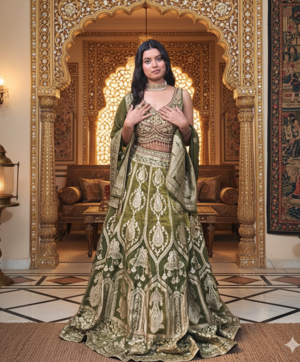 The Emerald Heritage Lehenga