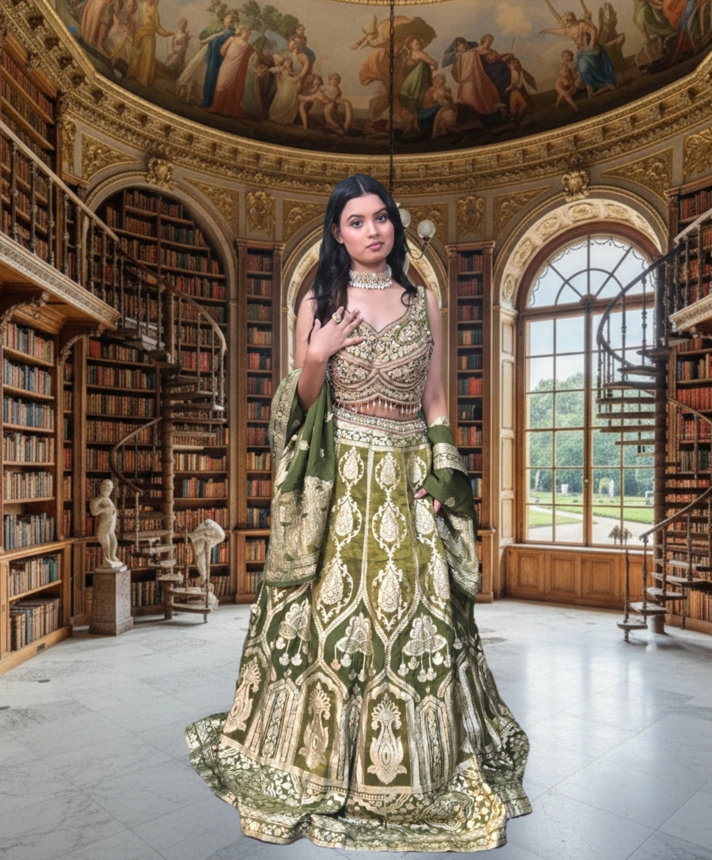 The Emerald Heritage Lehenga