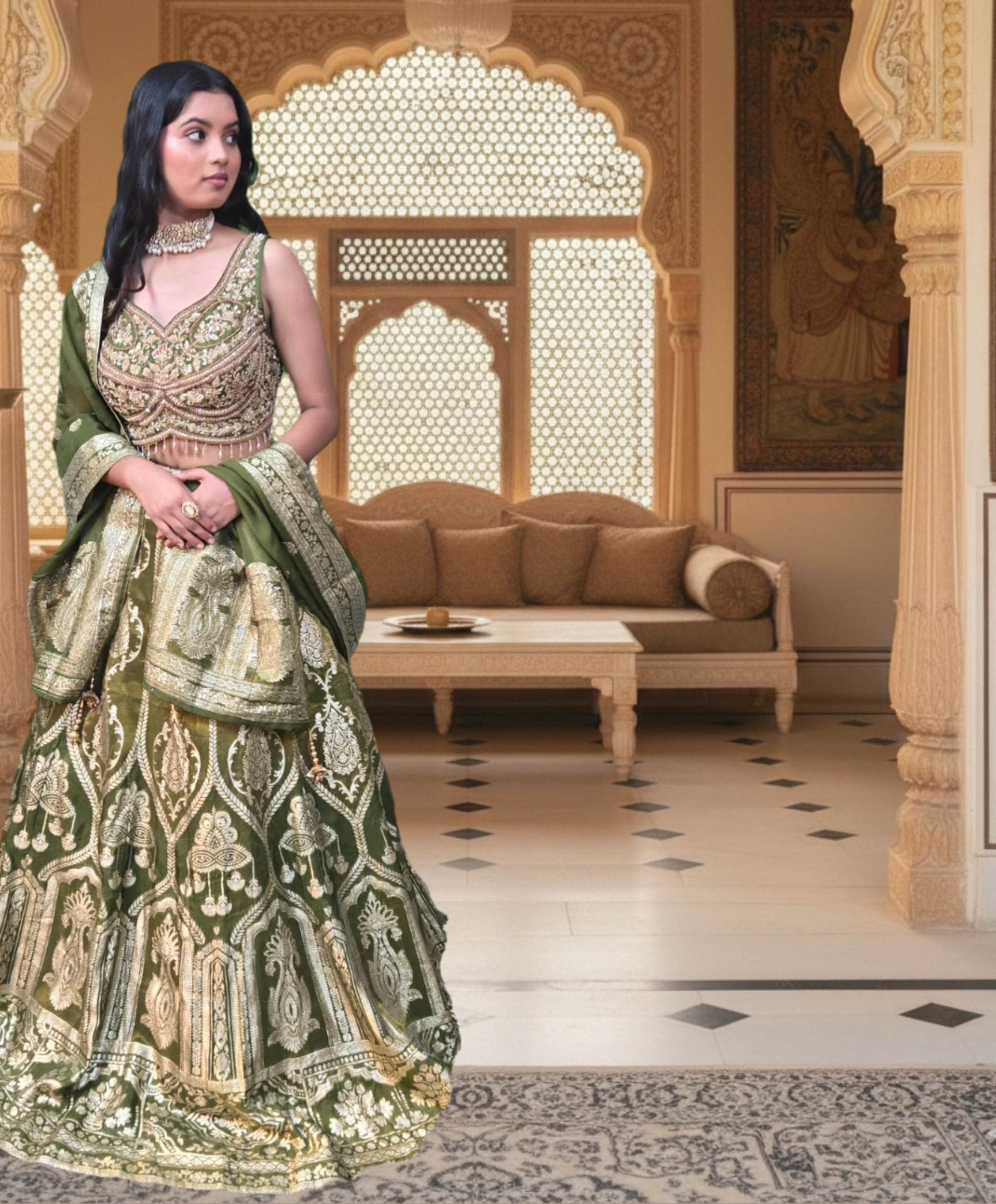 The Emerald Heritage Lehenga