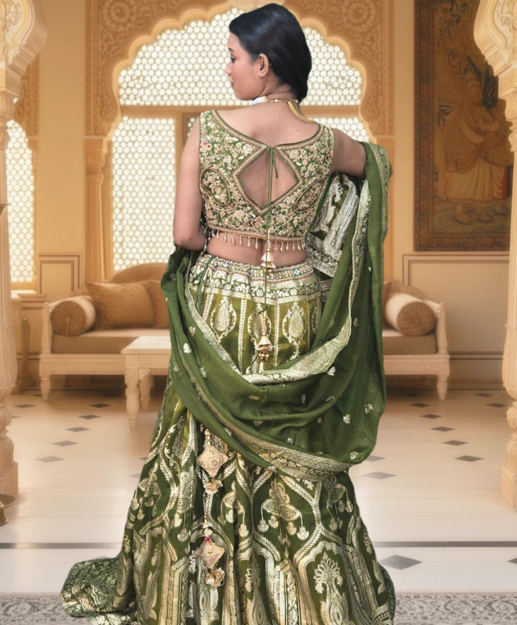 The Emerald Heritage Lehenga
