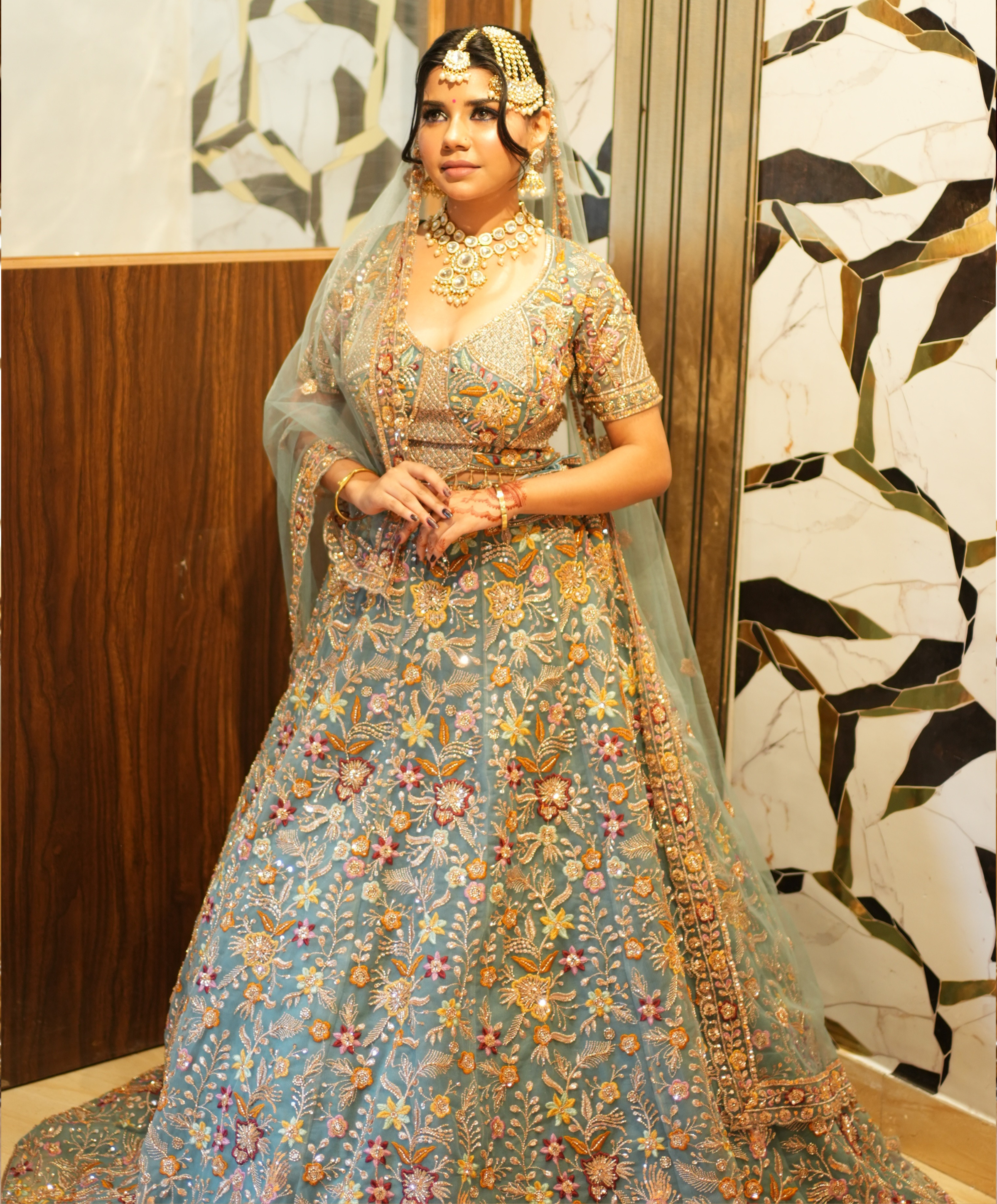 The Celeste Garden Lehenga
