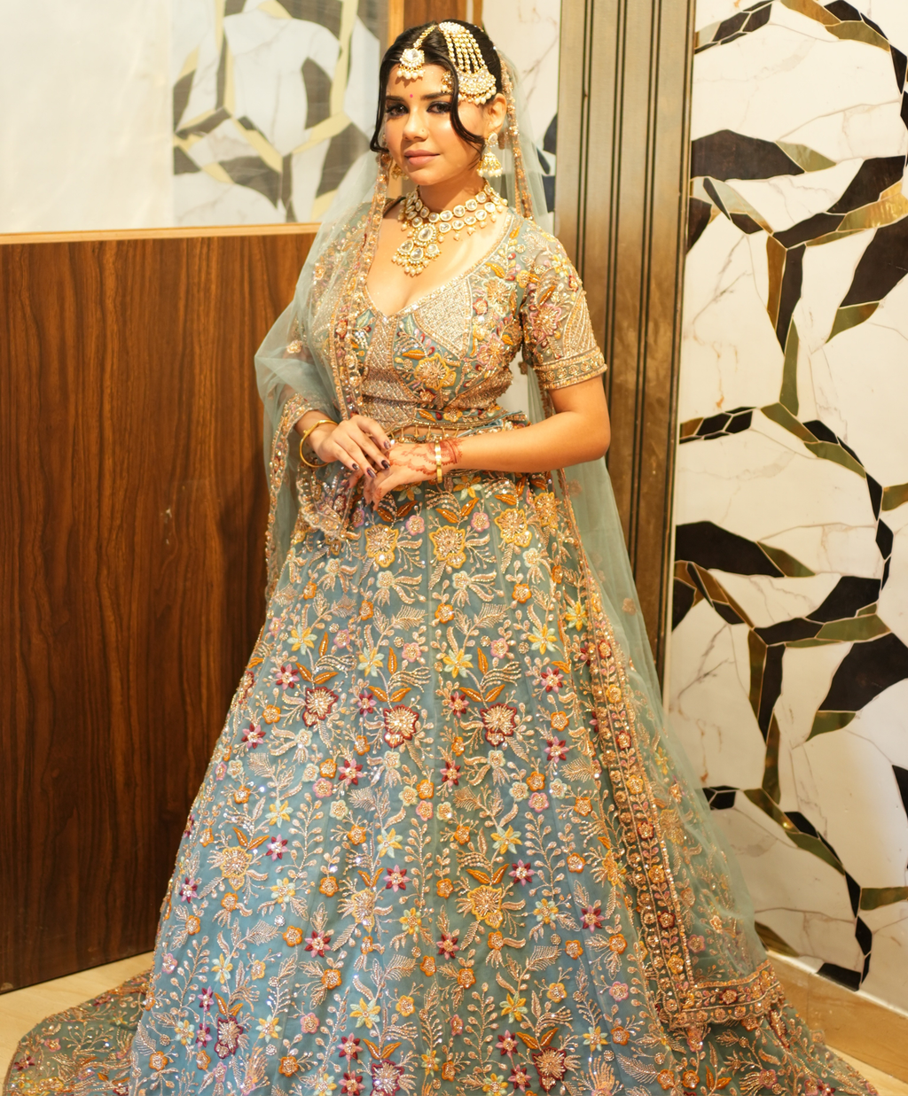 The Celeste Garden Lehenga