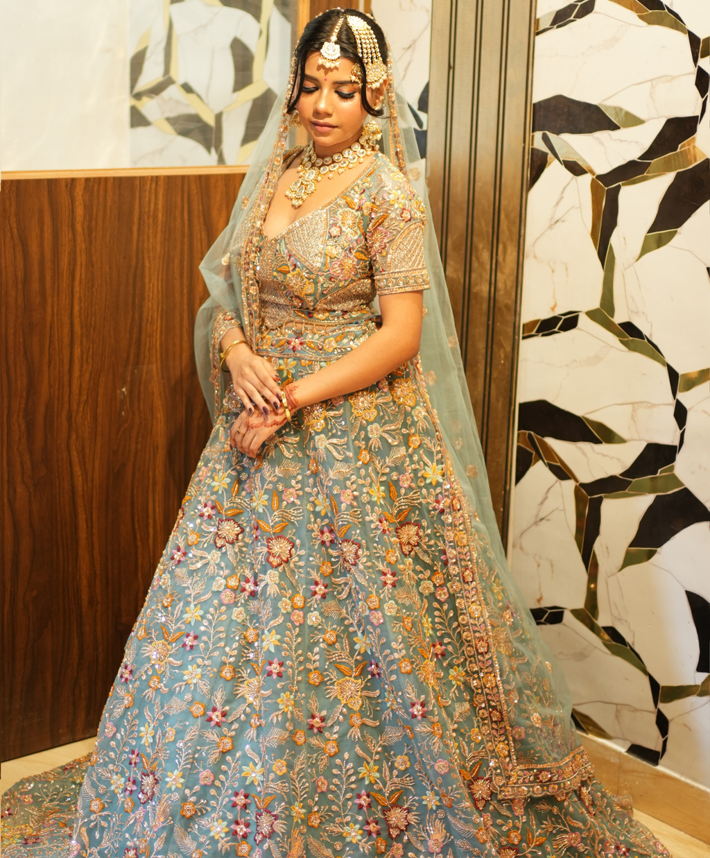 The Celeste Garden Lehenga