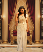 The Ivory Dream Pre-Draped Saree Gown