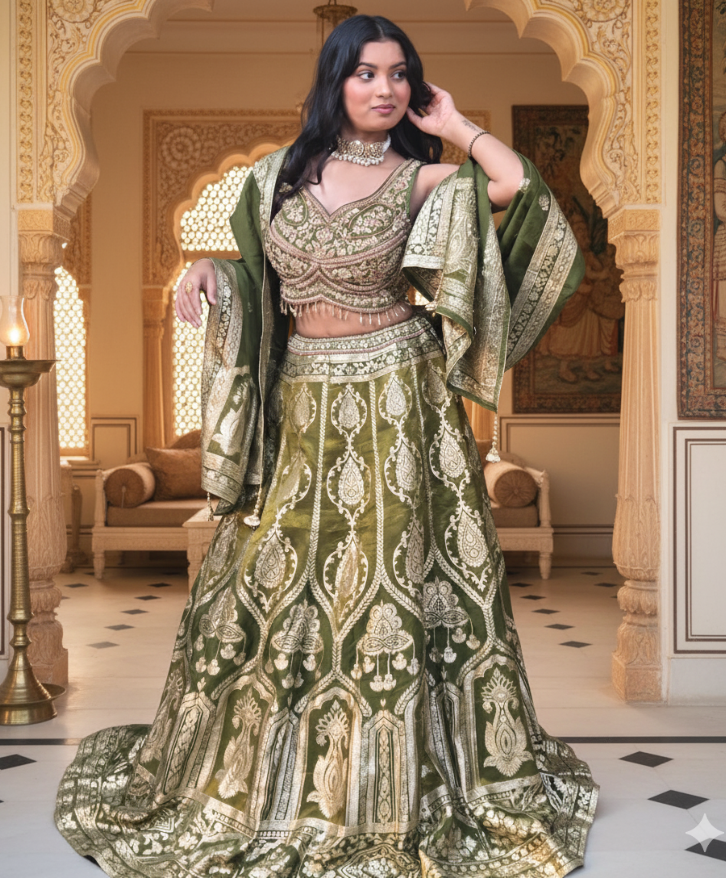 The Emerald Heritage Lehenga