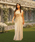 The Ivory Dream Pre-Draped Saree Gown